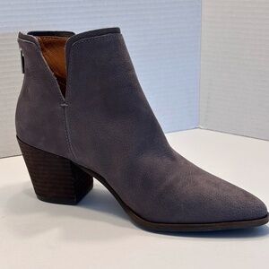 Lucky Brand Women's Ankle Boots SZ 8.5 Back Zip Gray